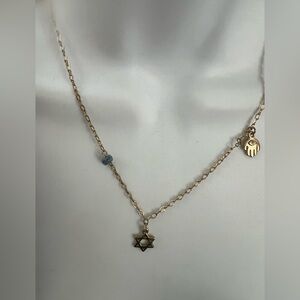 Source Unknown Gold Star and Hamsa Necklace